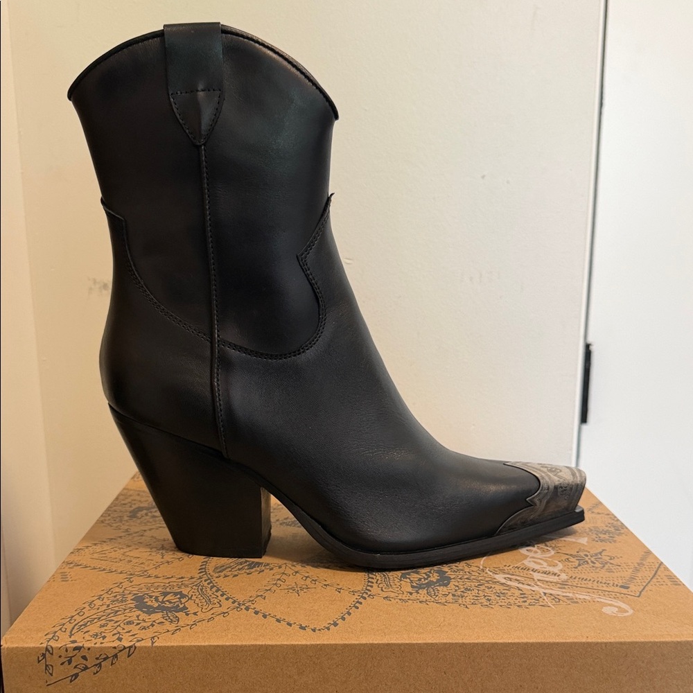 Free People Brayden Black Leather Boots